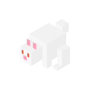 ブロックのようなウサギのアイソメトリックイラスト