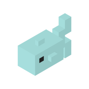 ブロックのような魚のアイソメトリックイラスト