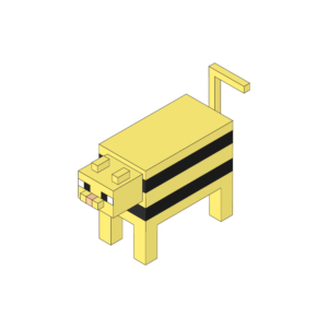 ブロックのようなトラのアイソメトリックイラスト、アウトライン