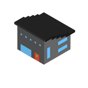 ブロックのようなシックな家のアイソメトリックイラスト