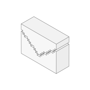 ブロックのようなメールアイコンのアイソメトリックイラスト