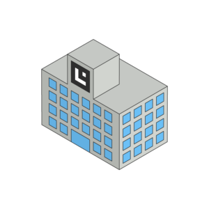 ブロックのような学校のアイソメトリックイラスト