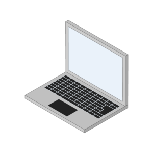 ブロックのようなノートパソコンのアイソメトリックイラスト