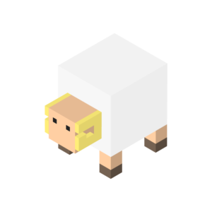 ブロックのような羊のアイソメトリックイラスト