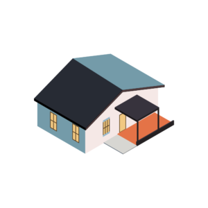 モダンな家のアイソメトリックイラスト
