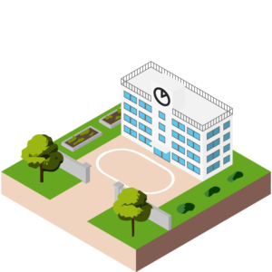 学校のアイソメトリックイラスト