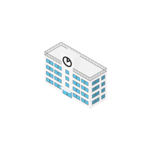 学校の校舎のアイソメトリックイラスト