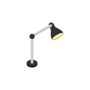 デスクライトのアイソメトリックイラスト