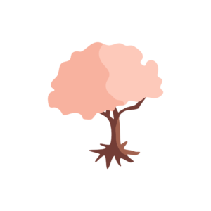 桜の木のアイソメトリックイラスト