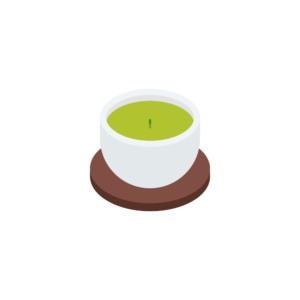 丸い湯呑みのアイソメトリックイラスト