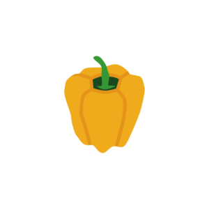 黄ピーマンのアイソメトリックイラスト