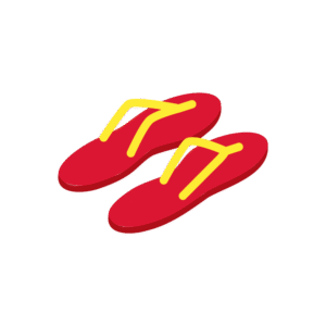 ビーチサンダルのアイソメトリックイラスト