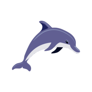 イルカのアイソメトリックイラスト