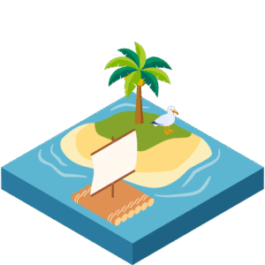 小島のアイソメトリックイラスト