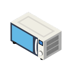 電子レンジのアイソメトリックイラスト
