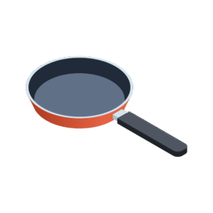 フライパンのアイソメトリックイラスト