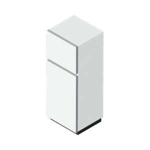 小さめの冷蔵庫のアイソメトリックイラスト