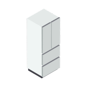 大きめの冷蔵庫のアイソメトリックイラスト