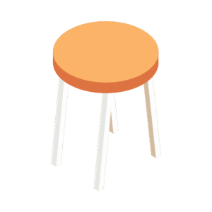 スツールのアイソメトリックイラスト