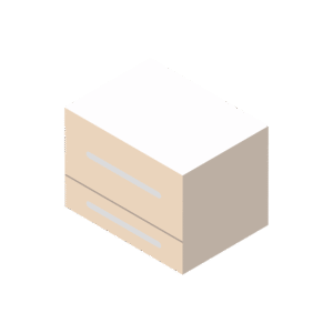 ベッドサイドテーブルのアイソメトリックイラスト