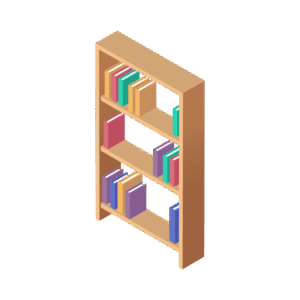 本棚のアイソメトリックイラスト