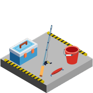 釣り場のアイソメトリックイラスト