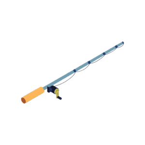 釣竿のアイソメトリックイラスト