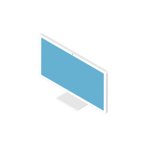 白いモニターのアイソメトリックイラスト