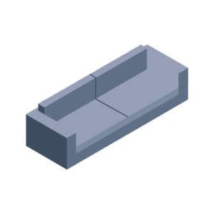 青いソファのアイソメトリックイラスト