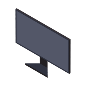 大きなテレビのアイソメトリックイラスト