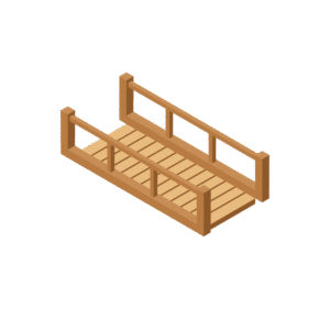 木製の橋のアイソメトリックイラスト