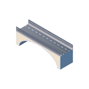 道路橋のアイソメトリックイラスト