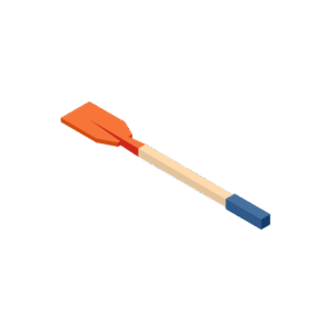 手漕ぎボート用のオールのアイソメトリックイラスト