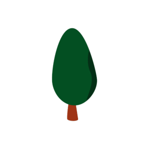 丸みのある木のアイソメトリックイラスト、その1