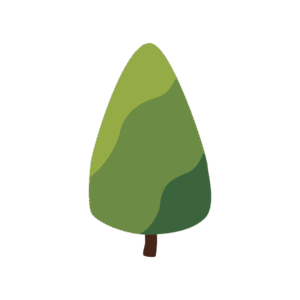 大きな三角の木のアイソメトリックイラスト