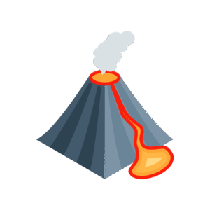 火山のアイソメトリックイラスト