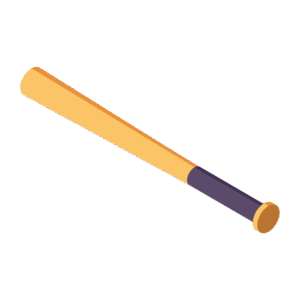 野球のバットのアイソメトリックイラスト