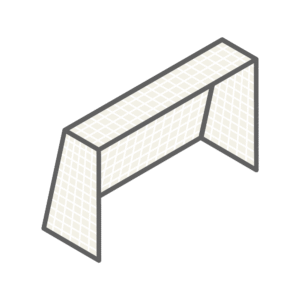 サッカーゴールのアイソメトリックイラスト、その1