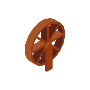 水車のアイソメトリックイラスト