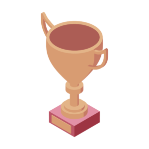 銅トロフィーのアイソメトリックイラスト