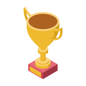 金トロフィーのアイソメトリックイラスト