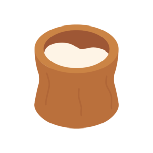 餅つきの臼のアイソメトリックイラスト