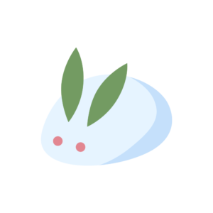 雪うさぎのアイソメトリックイラスト