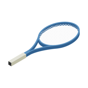 テニスラケットのアイソメトリックイラスト