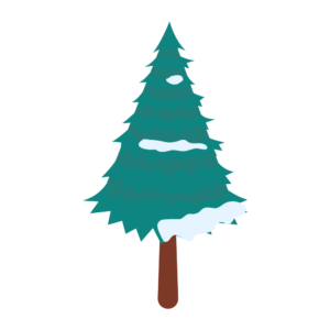 雪が積もったもみの木のアイソメトリックイラスト