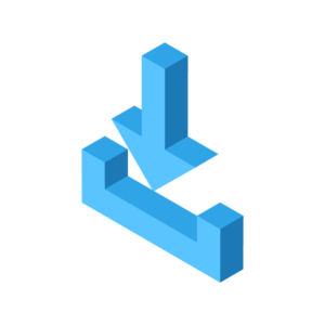 ダウンロードアイコンのアイソメトリックイラスト