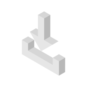 ダウンロードアイコンのモノクロアイソメトリックイラスト