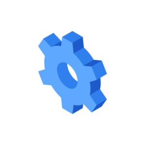 設定・歯車アイコンのアイソメトリックイラスト