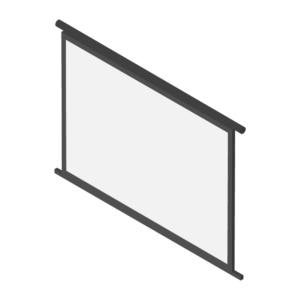プロジェクター用スクリーンのアイソメトリックイラスト