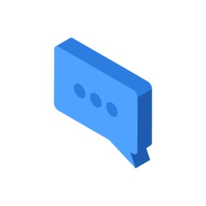 吹き出しアイコンのアイソメトリックイラスト